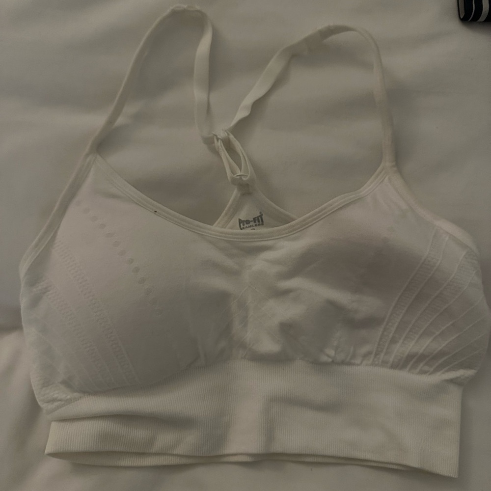 White sports bra padded